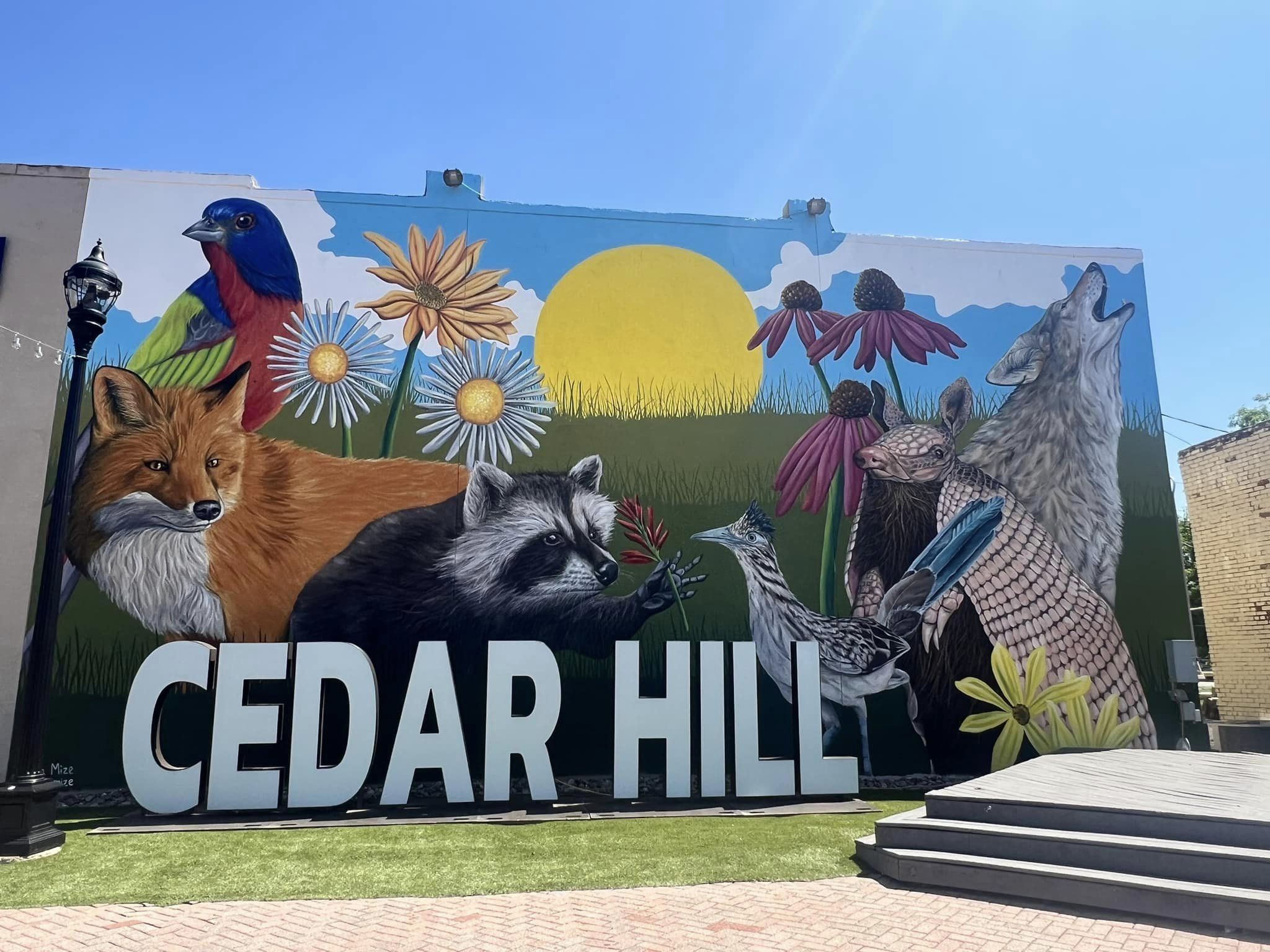 Colorful mural with local wildlife